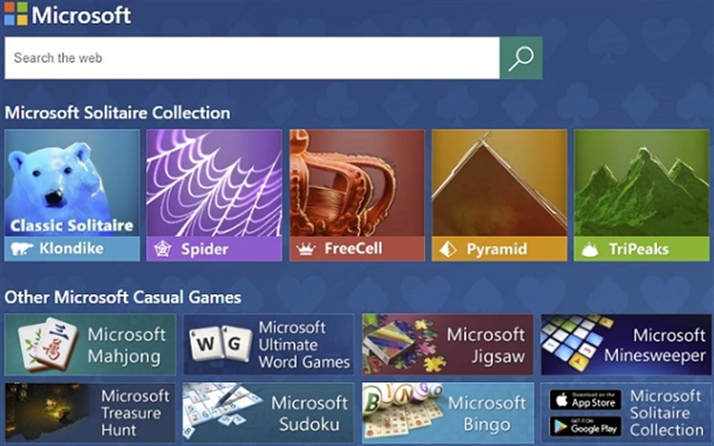 Microsoft Solitaire Collection with Search Screenshot Image