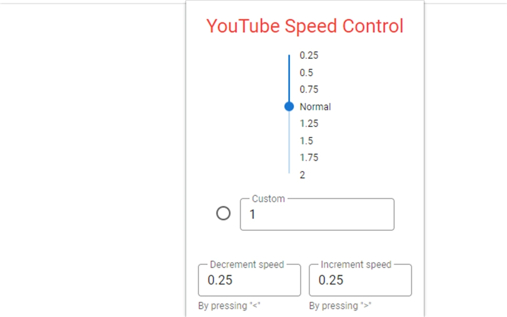 YouTube Speed Control v2.1.6